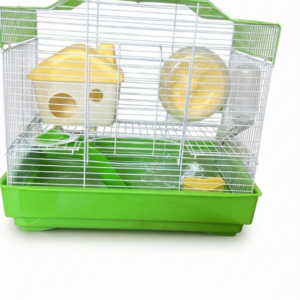 Petite cage multi-niveaux pour petits animaux – 37 × 28 × 35 cm – Vert