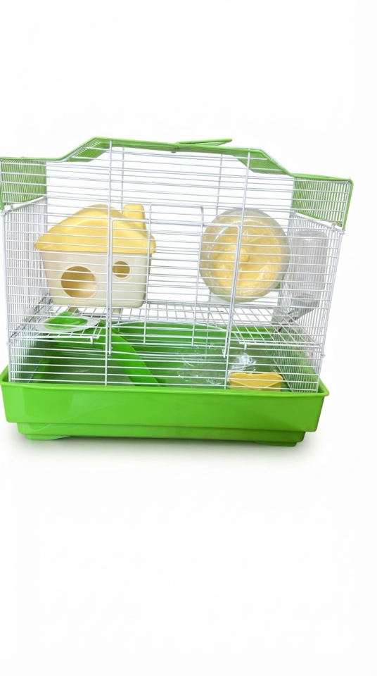 Petite cage multi-niveaux pour petits animaux – 37 × 28 × 35 cm – Vert
