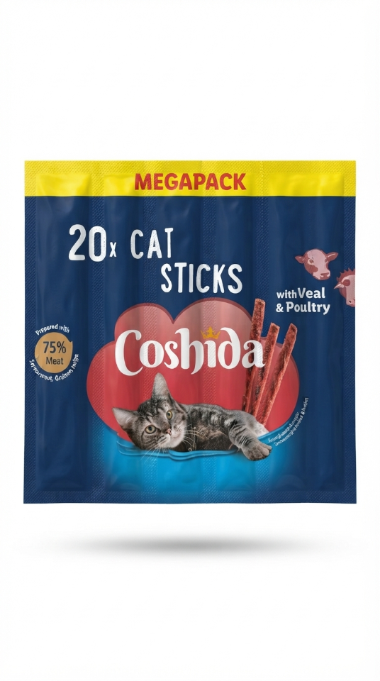 Bâtonnets Coshida pour chats – Veau & Volaille